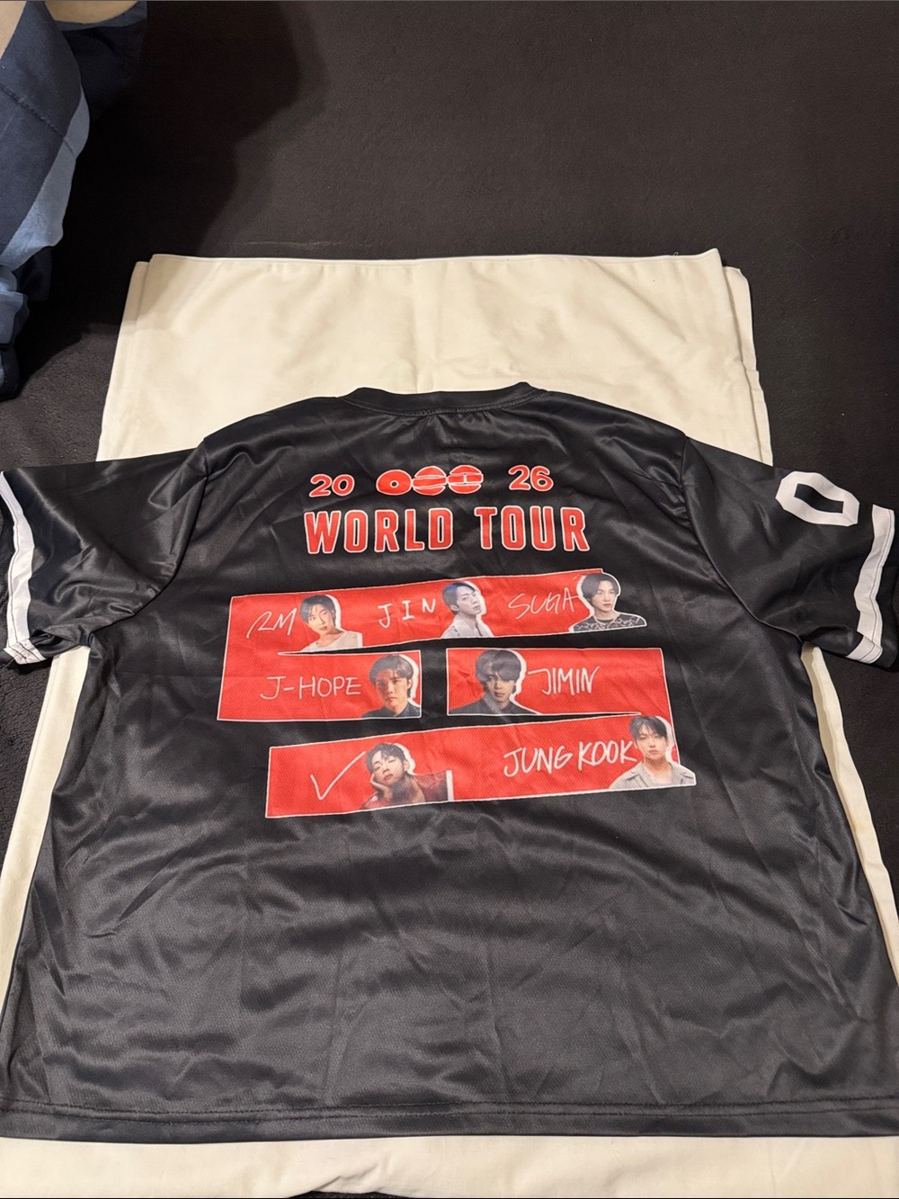 BTS V neck crop Baseball Jersey 2026 Arirang World Tour with All Members Names